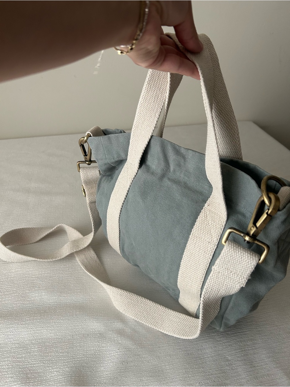Hindbag Sage Green Jean tote bag - Picture 2 of 6